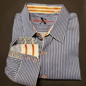 Robert Graham Blue Stripe Long Sleeve Shirt